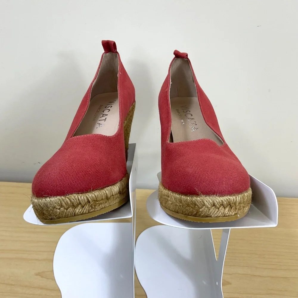 Viscata Barcelona Espadrille Wedge Heels Red (39) - Picture 5 of 10